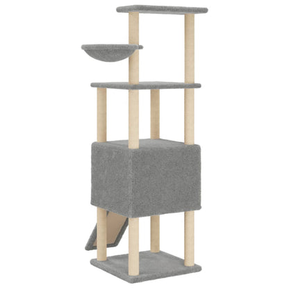 Albero per Gatti con Tiragraffi in Sisal Grigio Chiaro 153 cm - homemem39