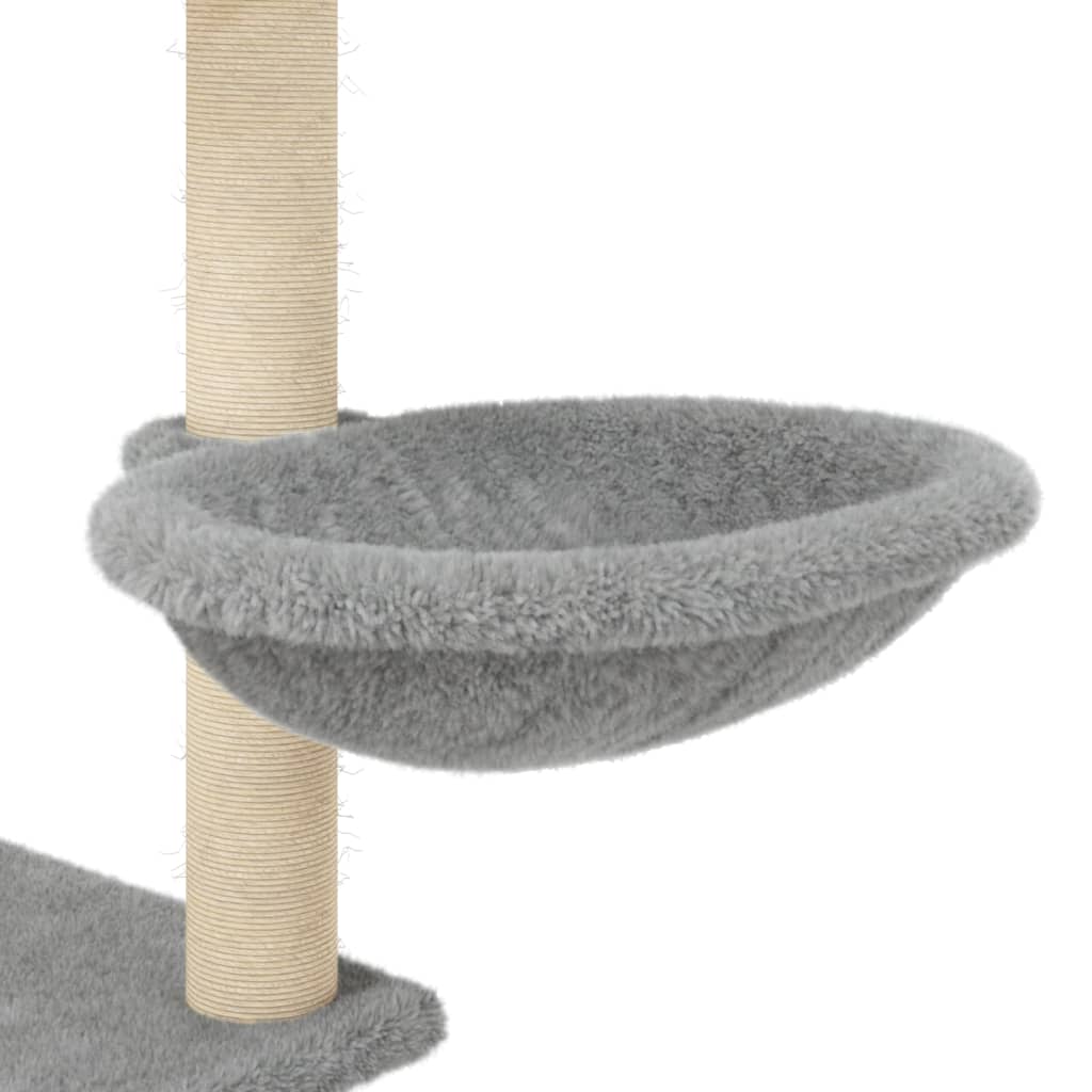 Albero per Gatti con Tiragraffi in Sisal Grigio Chiaro 153 cm - homemem39