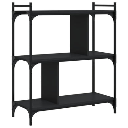 Libreria Nera 3 Ripiani 76x32x88 cm Legno Multistrato | homemem39