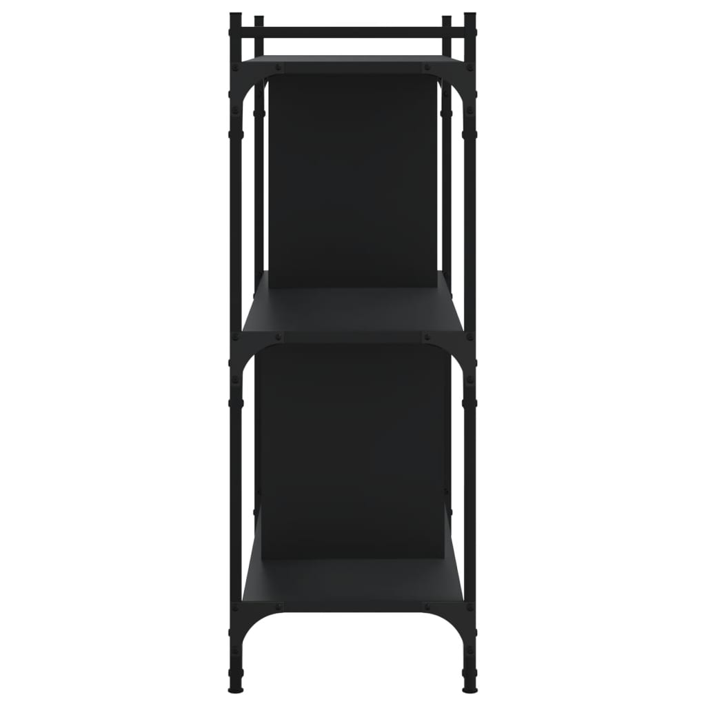 Libreria Nera 3 Ripiani 76x32x88 cm Legno Multistrato | homemem39