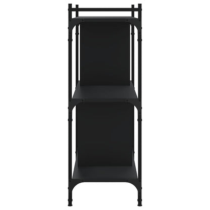 Libreria Nera 3 Ripiani 76x32x88 cm Legno Multistrato | homemem39