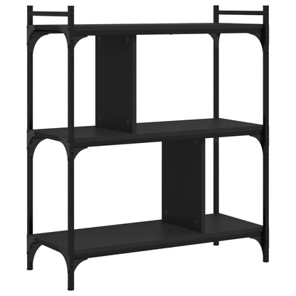 Libreria Nera 3 Ripiani 76x32x88 cm Legno Multistrato | homemem39