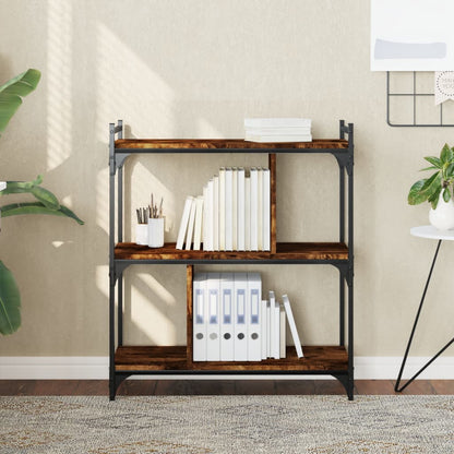Libreria Rovere Fumo 3 Ripiani 76x32x88 cm Legno Multistrato | homemem39