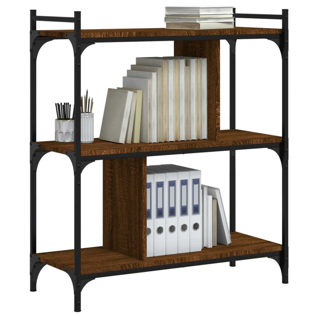 Libreria Rovere Marrone 3 Ripiani 76x32x88 cm Legno Multistrato | homemem39