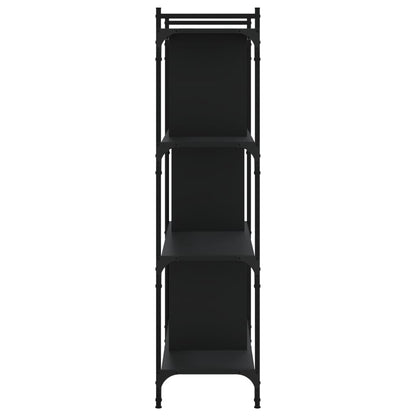Libreria Nera 4 Ripiani 76x32x123 cm Legno Multistrato | homemem39