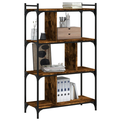 Libreria Rovere Fumo 4 Ripiani 76x32x123 cm Legno Multistrato | homemem39