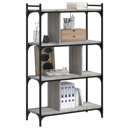 Libreria Grigio Sonoma 4 Ripiani 76x32x123 cm Legno Multistrato | homemem39