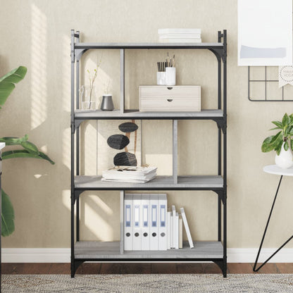 Libreria Grigio Sonoma 4 Ripiani 76x32x123 cm Legno Multistrato | homemem39
