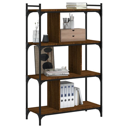 Libreria Rovere Marrone 4 Ripiani 76x32x123cm Legno Multistrato | homemem39