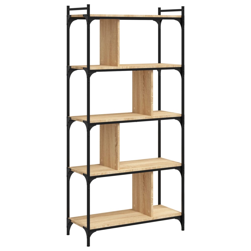 Libreria Rovere Sonoma 5 Ripiani 76x32x158 cm Legno Multistrato | homemem39