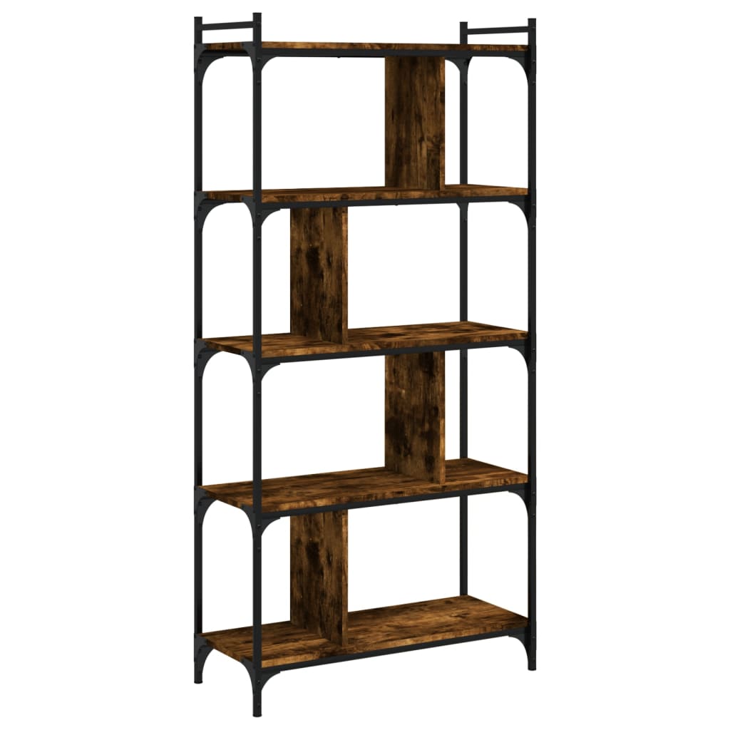 Libreria Rovere Fumo 5 Ripiani 76x32x158 cm Legno Multistrato | homemem39
