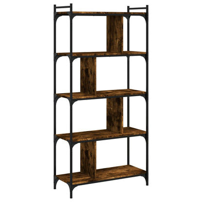 Libreria Rovere Fumo 5 Ripiani 76x32x158 cm Legno Multistrato | homemem39