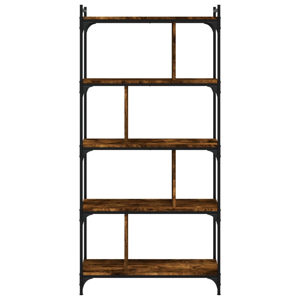 Libreria Rovere Fumo 5 Ripiani 76x32x158 cm Legno Multistrato | homemem39