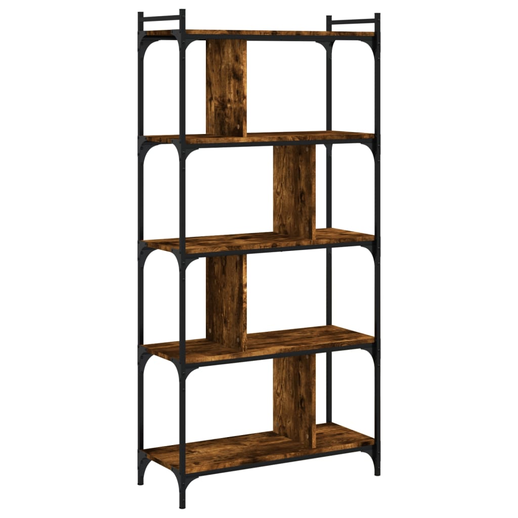 Libreria Rovere Fumo 5 Ripiani 76x32x158 cm Legno Multistrato | homemem39