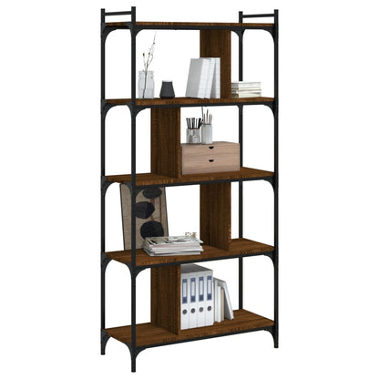 Libreria Rovere Marrone 5 Ripiani 76x32x158cm Legno Multistrato | homemem39