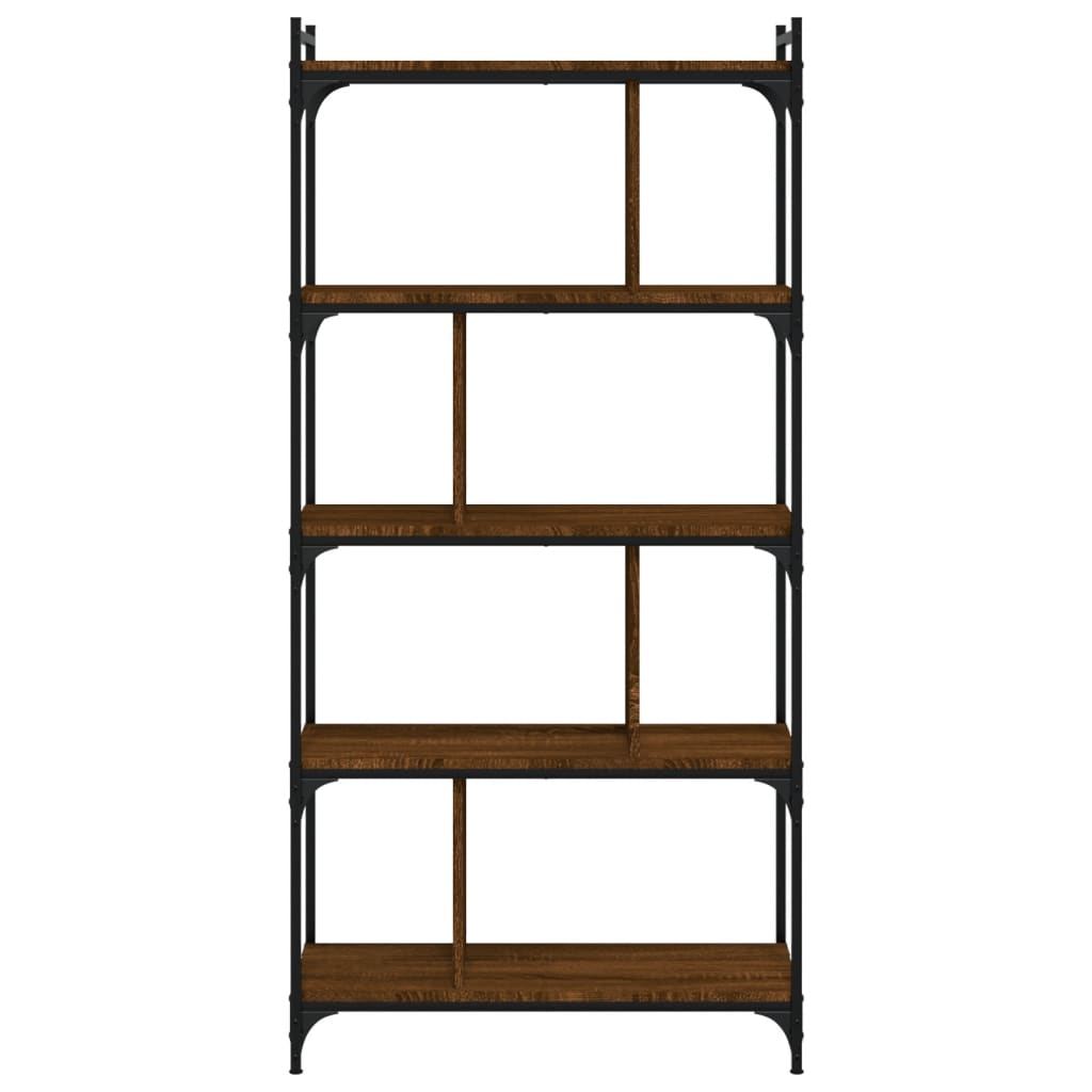 Libreria Rovere Marrone 5 Ripiani 76x32x158cm Legno Multistrato | homemem39