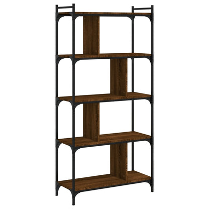 Libreria Rovere Marrone 5 Ripiani 76x32x158cm Legno Multistrato | homemem39