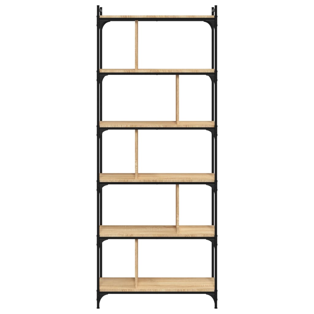 Libreria Rovere Sonoma 6 Ripiani 76x32x192 cm Legno Multistrato