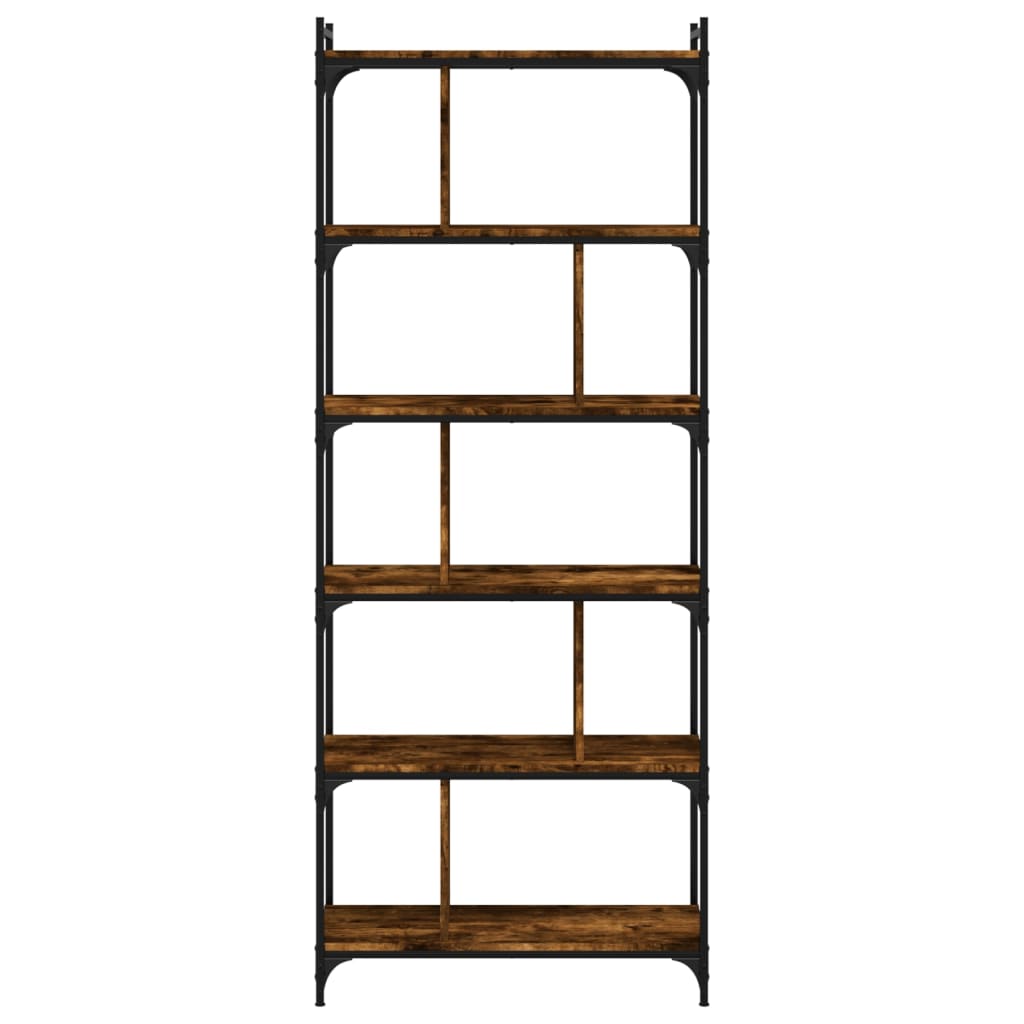 Libreria Rovere Fumo 6 Ripiani 76x32x192 cm Legno Multistrato | homemem39