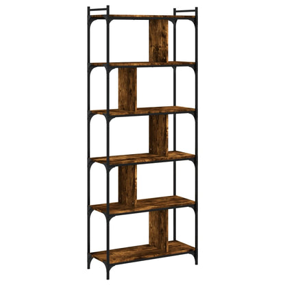 Libreria Rovere Fumo 6 Ripiani 76x32x192 cm Legno Multistrato | homemem39