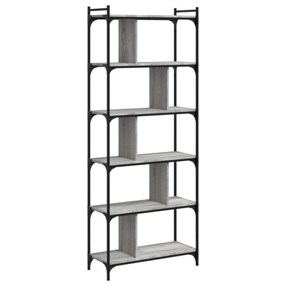 Libreria Grigio Sonoma 6 Ripiani 76x32x192 cm Legno Multistrato | homemem39