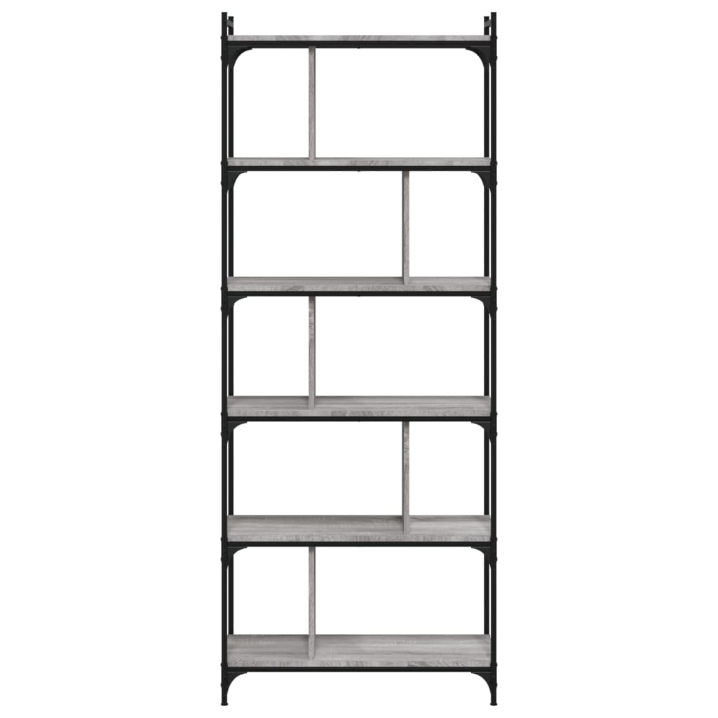 Libreria Grigio Sonoma 6 Ripiani 76x32x192 cm Legno Multistrato | homemem39