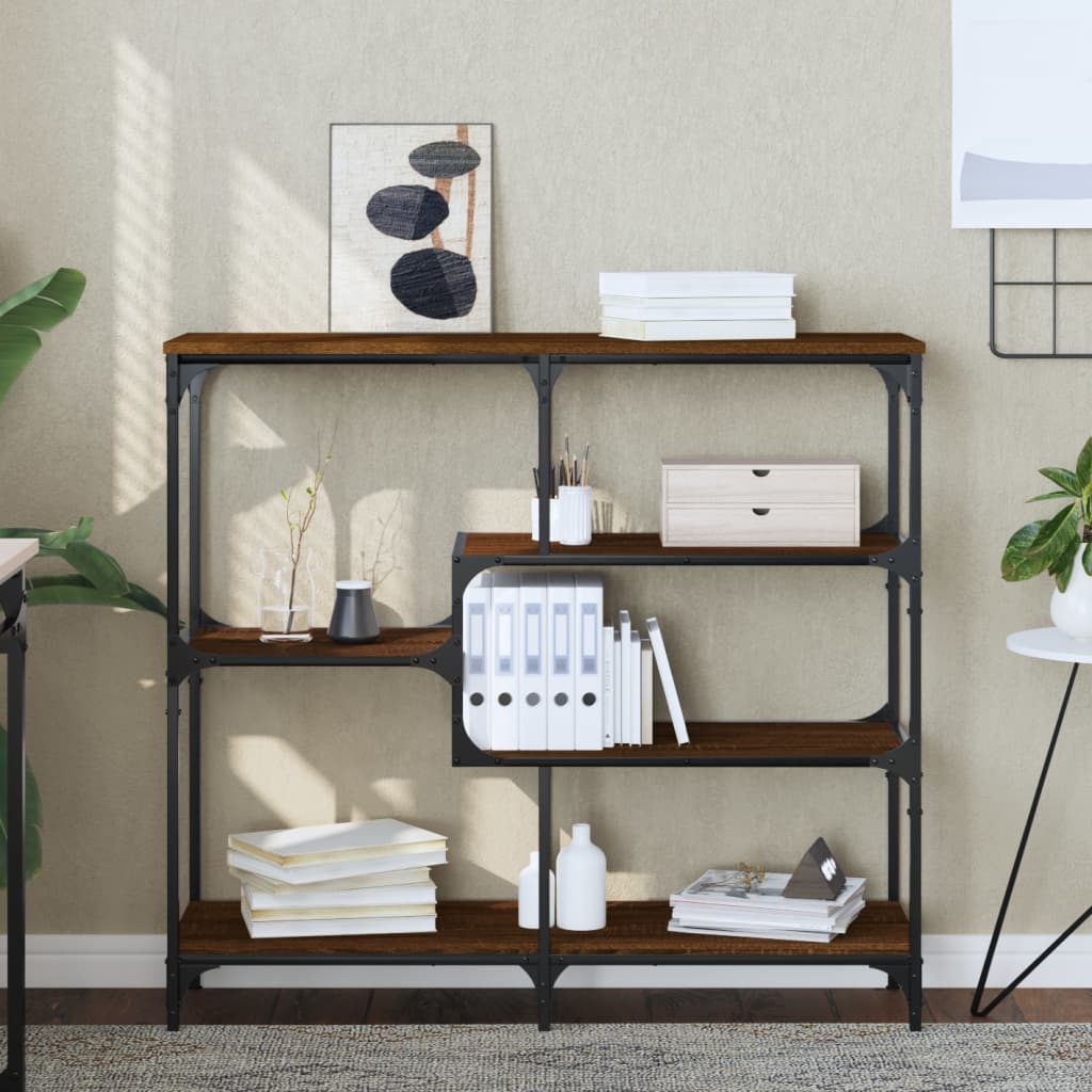 Tavolino Consolle Rovere Marrone 103x32x95 cm Legno Multistrato - homemem39