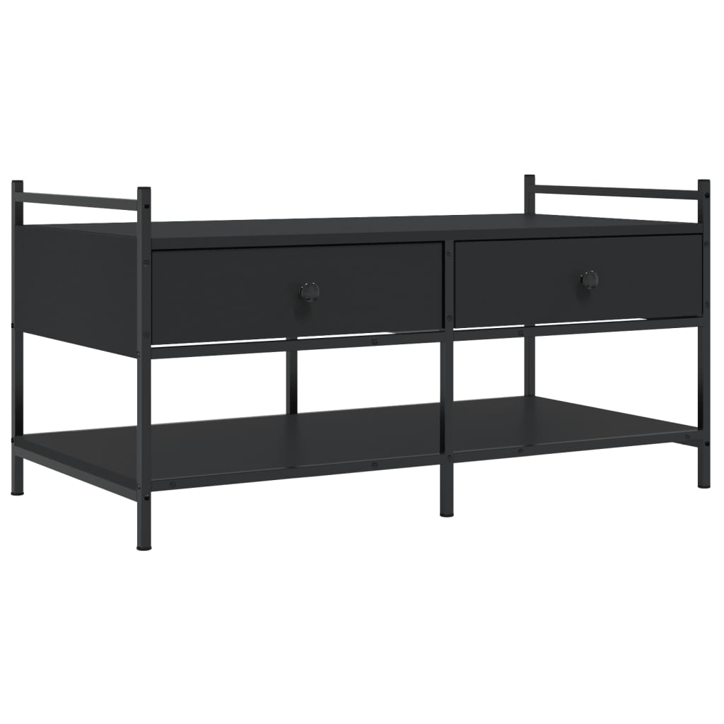 Tavolino da Salotto Nero 99x50x50 cm in Legno Multistrato | homemem39