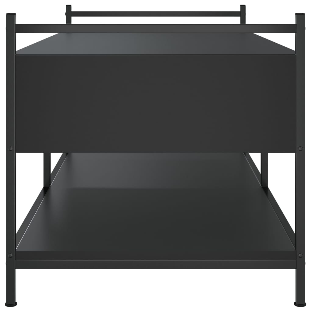 Tavolino da Salotto Nero 99x50x50 cm in Legno Multistrato | homemem39