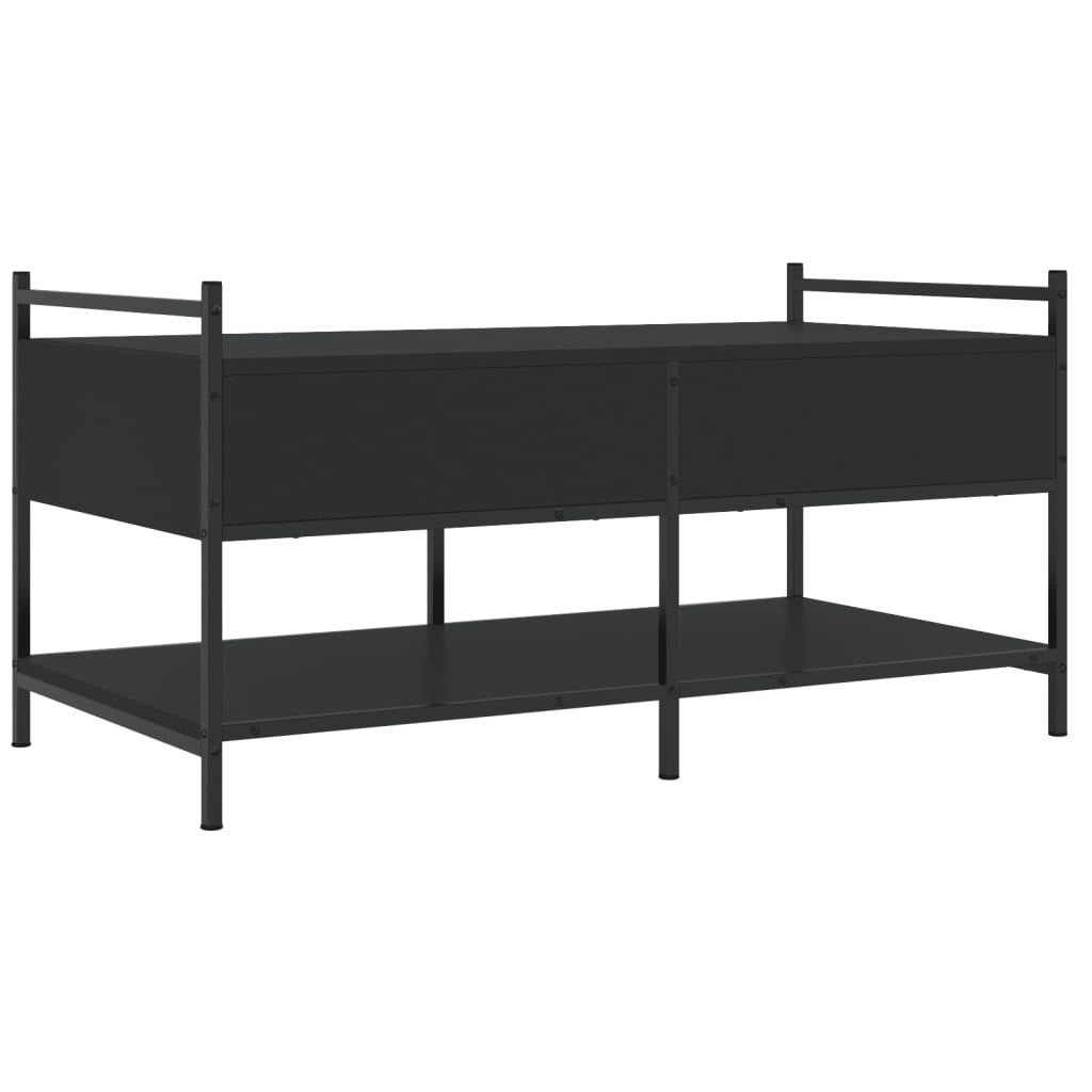 Tavolino da Salotto Nero 99x50x50 cm in Legno Multistrato | homemem39