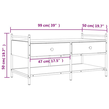 Tavolino da Salotto Nero 99x50x50 cm in Legno Multistrato | homemem39
