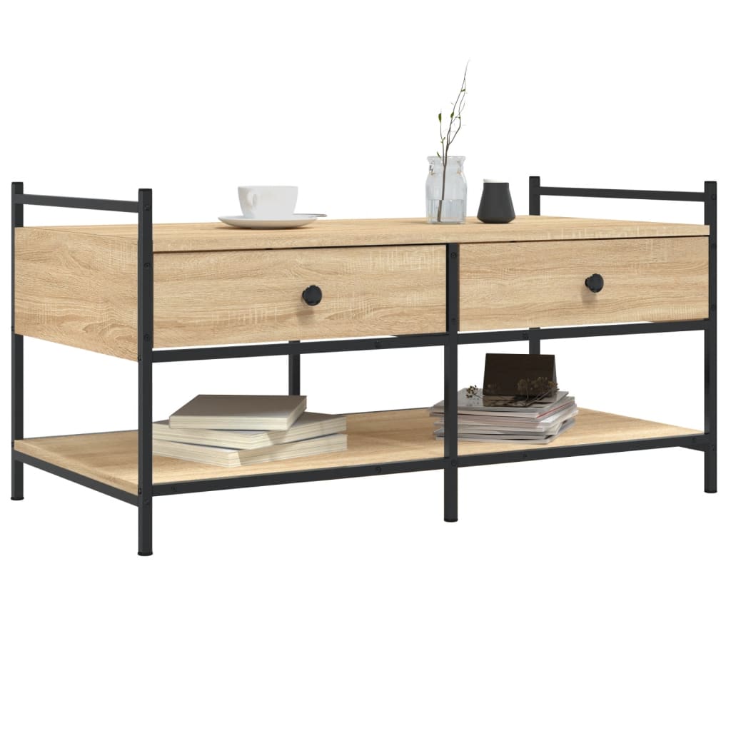 Tavolino da Salotto Rovere Sonoma 99x50x50cm Legno Multistrato | homemem39