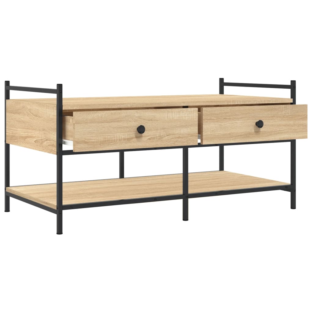Tavolino da Salotto Rovere Sonoma 99x50x50cm Legno Multistrato | homemem39