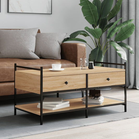 Tavolino da Salotto Rovere Sonoma 99x50x50cm Legno Multistrato | homemem39