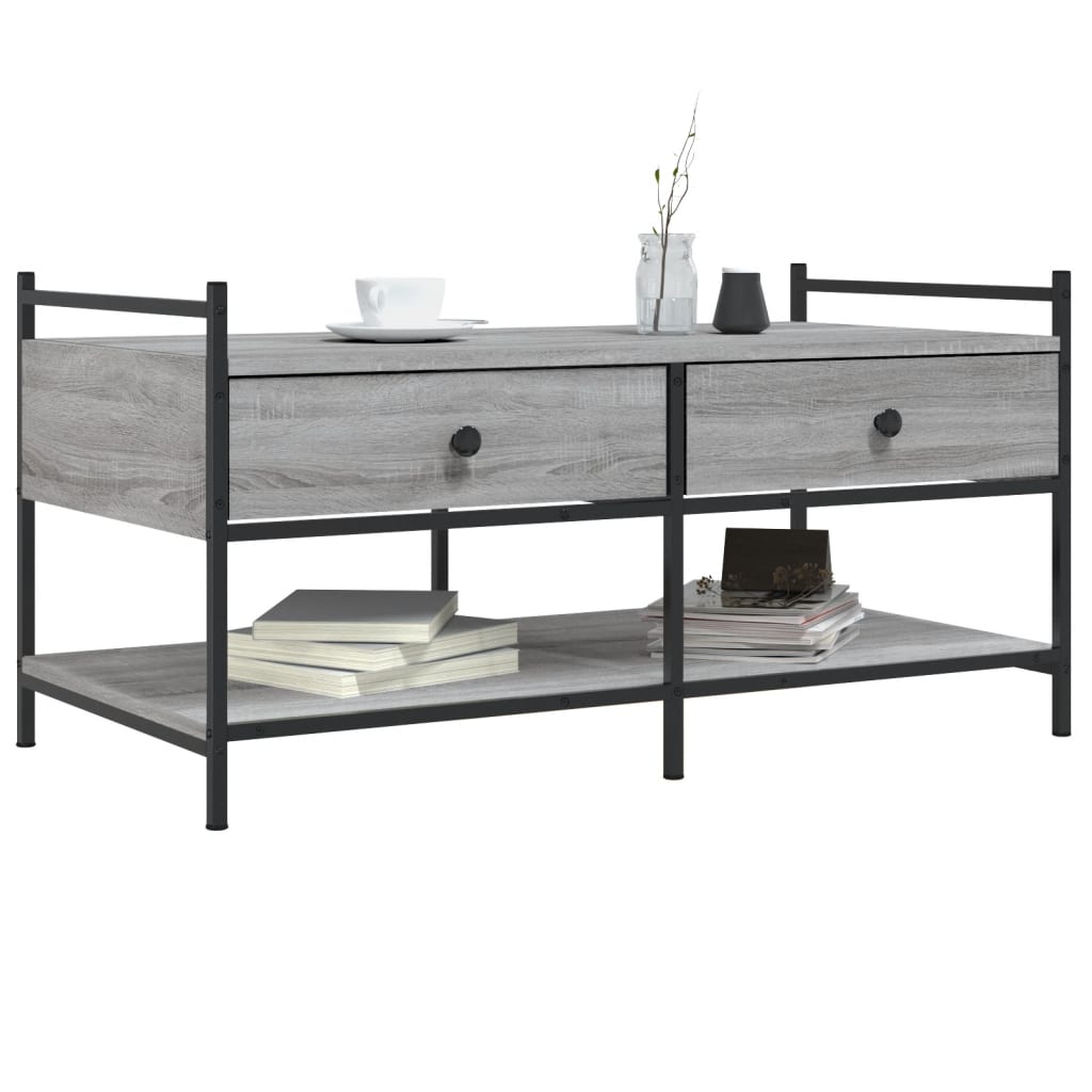 Tavolino da Salotto Grigio Sonoma 99x50x50 cm Legno Multistrato | homemem39