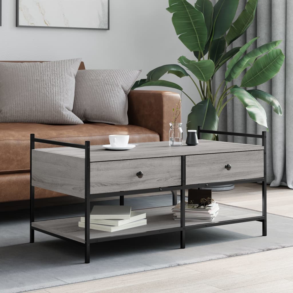 Tavolino da Salotto Grigio Sonoma 99x50x50 cm Legno Multistrato | homemem39