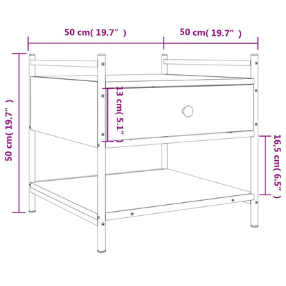 Tavolino da Salotto Rovere Fumo 50x50x50 cm Legno Multistrato