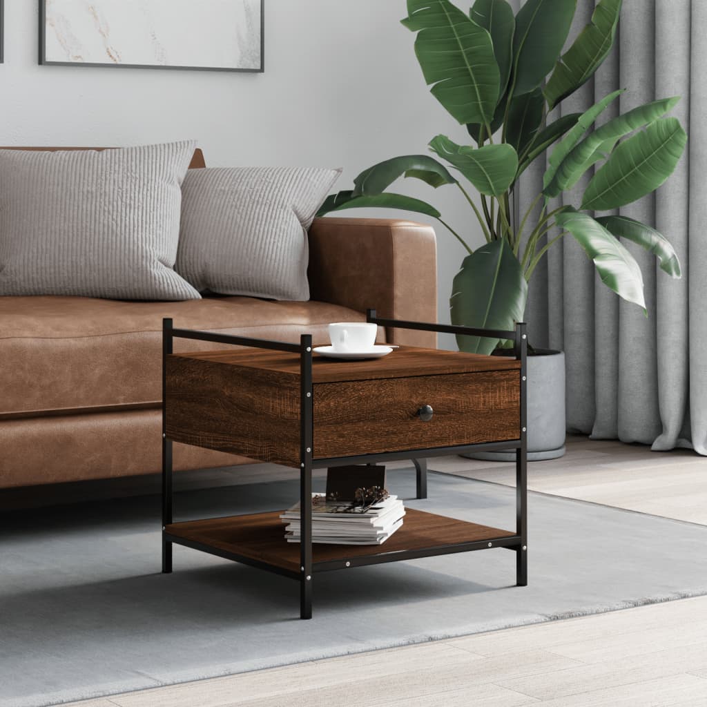 Tavolino da Salotto Rovere Marrone 50x50x50cm Legno Multistrato | homemem39