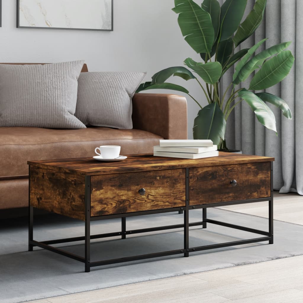 Tavolino da Salotto Rovere Fumo 100x51x40 cm Legno Multistrato | homemem39