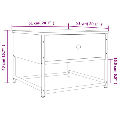 Tavolino da Salotto Rovere Marrone 51x51x40cm Legno Multistrato