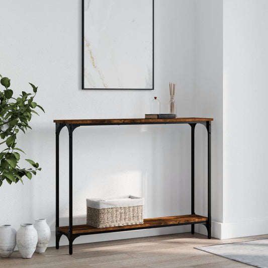 Tavolino Consolle Rovere Fumo 100x22,5x75cm Legno Multistrato | homemem39