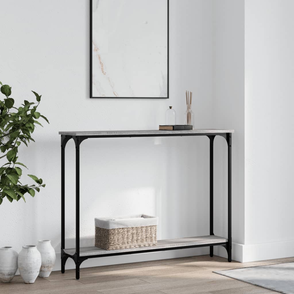 Tavolino Consolle Grigio Sonoma 100x22,5x75cm Legno Multistrato | homemem39