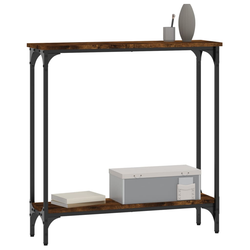 Tavolino Consolle Rovere Fumo 75x22,5x75 cm Legno Multistrato | homemem39
