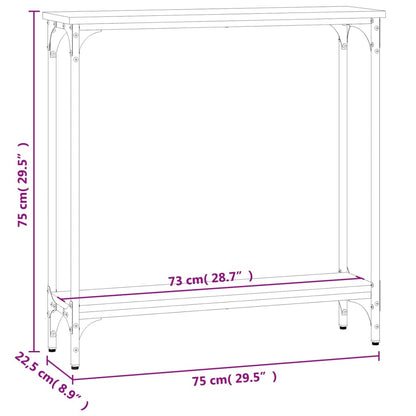 Tavolino Consolle Rovere Fumo 75x22,5x75 cm Legno Multistrato | homemem39