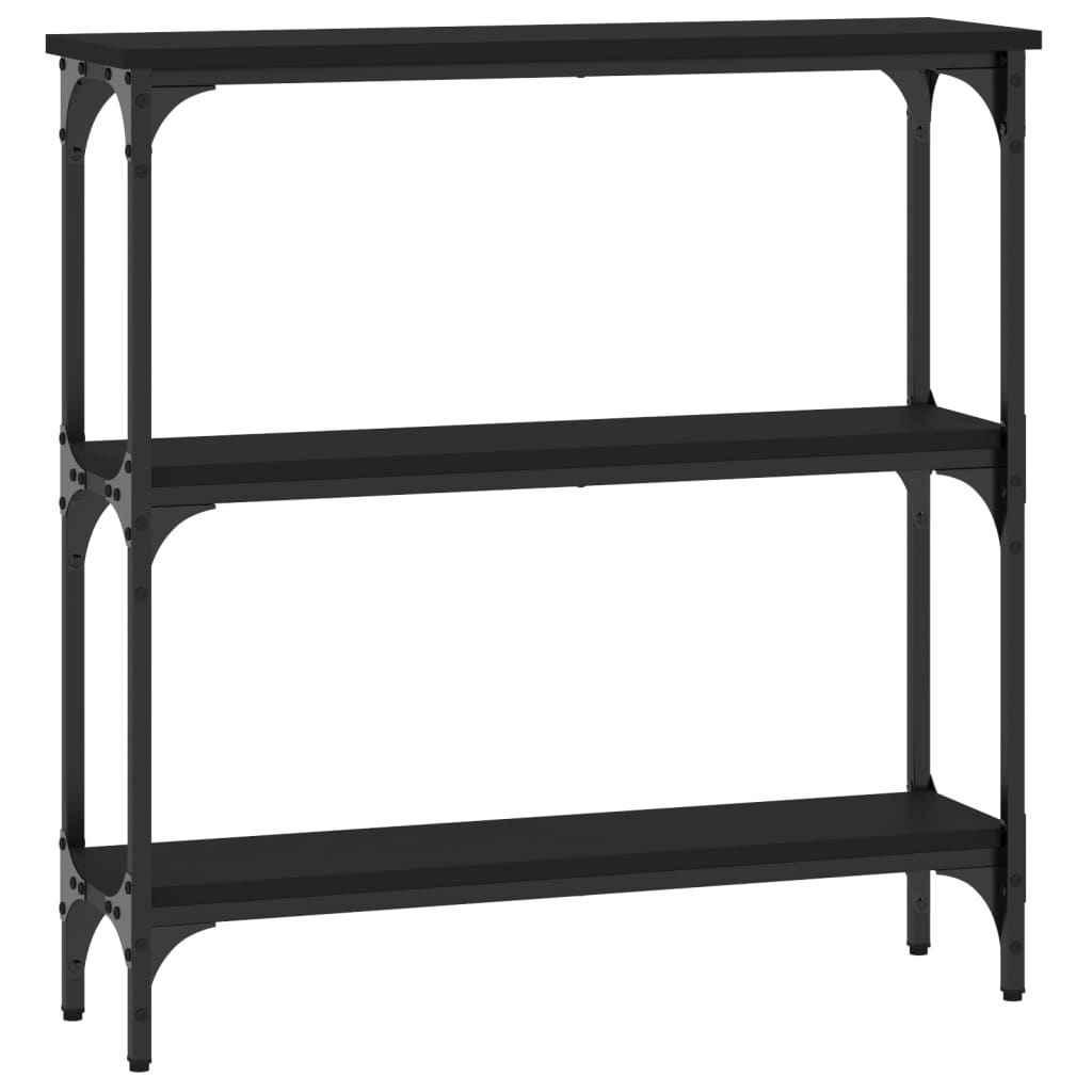 Tavolino Consolle Nero 75x22,5x75 cm in Legno Multistrato - homemem39