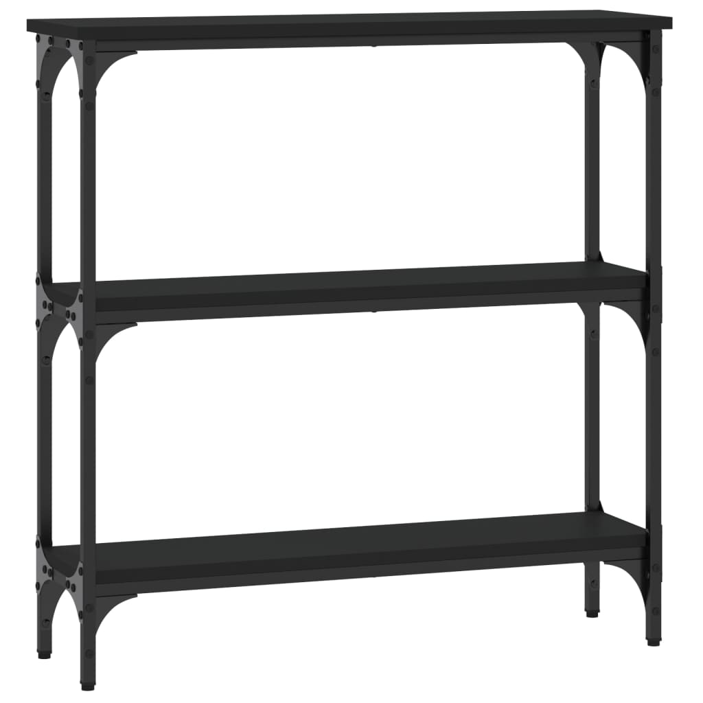 Tavolino Consolle Nero 75x22,5x75 cm in Legno Multistrato - homemem39