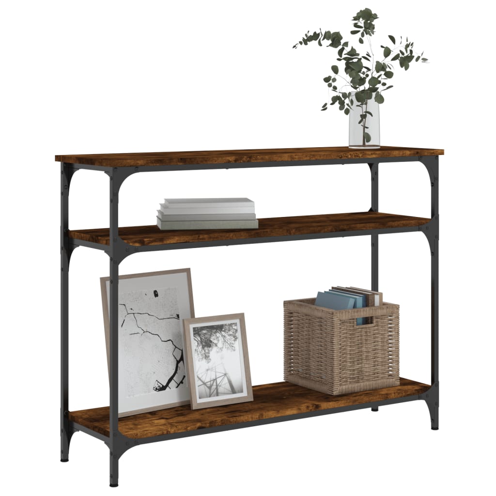 Tavolo Consolle Rovere Fumo 100x29x75 cm Legno Multistrato - homemem39