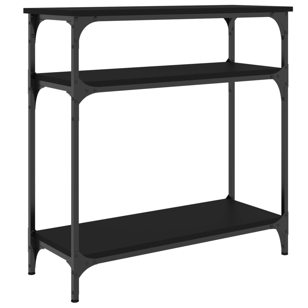 Tavolino Consolle Nero 75x29x75 cm in Legno Multistrato - homemem39