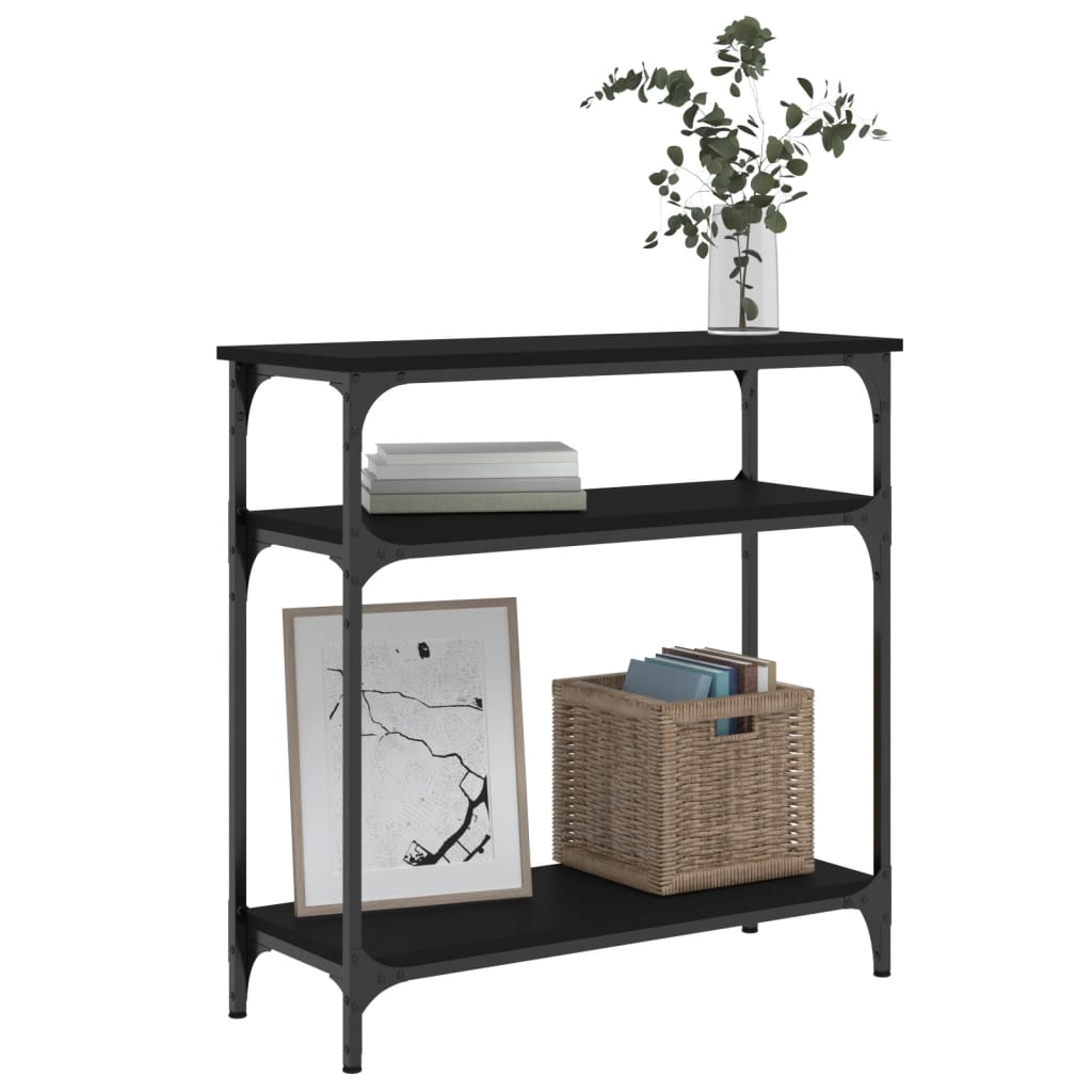 Tavolino Consolle Nero 75x29x75 cm in Legno Multistrato - homemem39