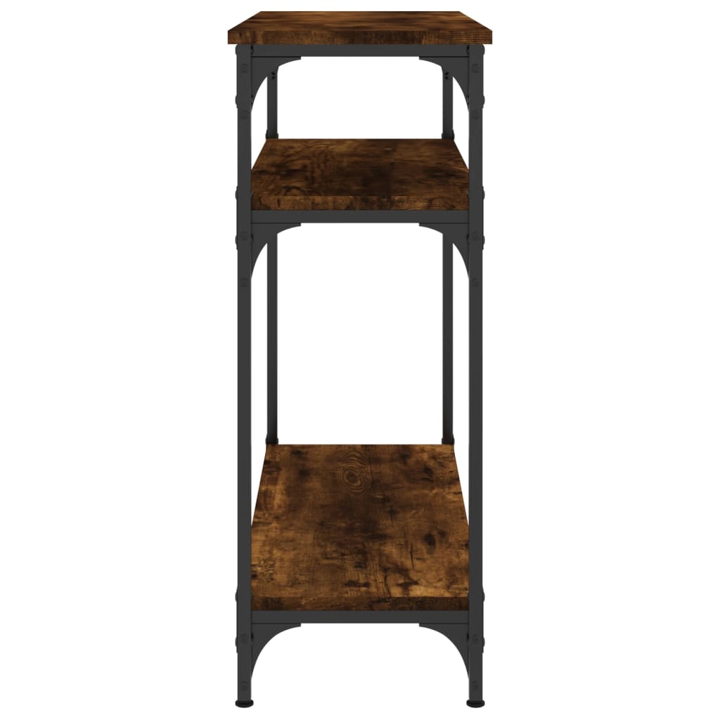 Tavolino Consolle Rovere Fumo 75x29x75 cm in Legno Multistrato - homemem39